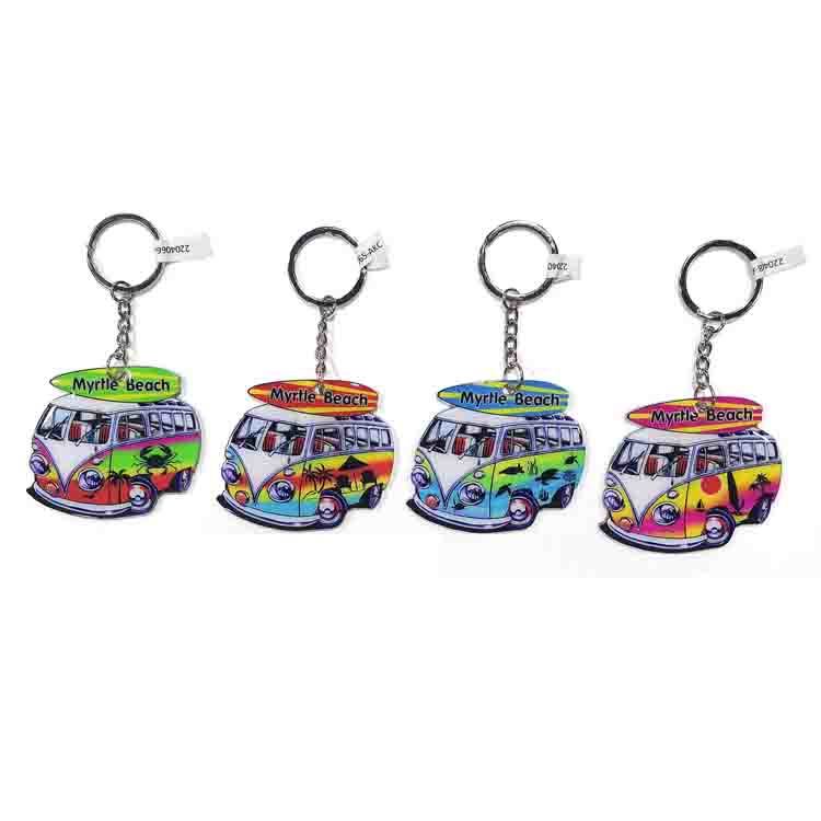 Custom Printing Beach Tourist Souvenir Keychain Epoxy Acrylic Hawaii Keychain