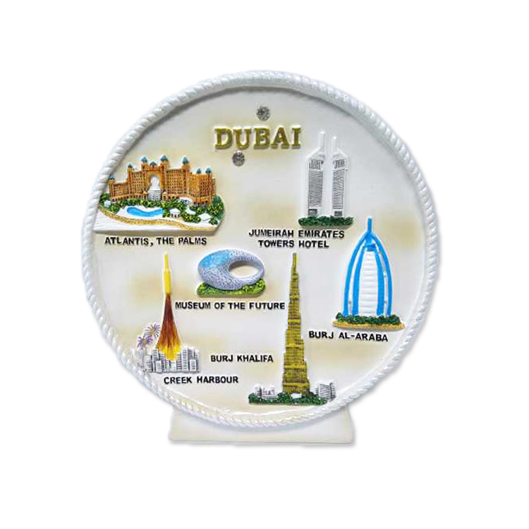 China Supplier Resin Hand Painted Dubai Souvenir Fridge Magnet