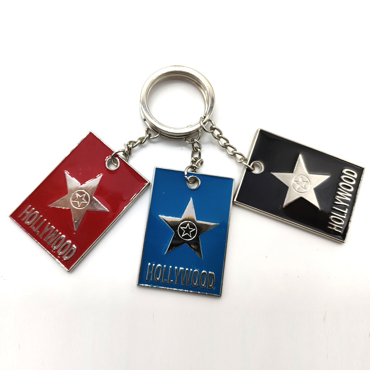 Factory Custom Zinc Alloy Metal Tourist USA Hollywood Souvenir Keychain