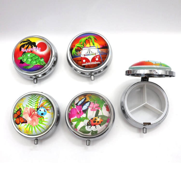 Custom Logo Souvenir Medicine Box Travel Souvenir Pill Box with Mirror