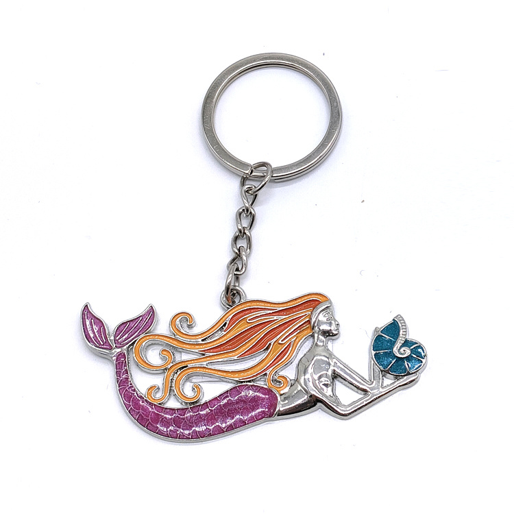 Factory Custom 3D Metal Enamel Sea Ocean Animal Beach Souvenir Seahorse Keychain