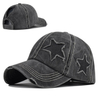 Wholesale Custom Cotton Washed Ponytail Baseball Hats Sequin Star Baseball Cap