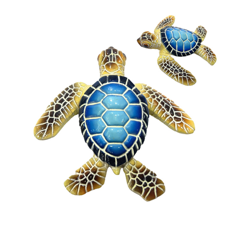 Tropical Beach Seaside Tourist Souvenir Resin Blue Sea Turtle Figurine for Indoor Outdoor Decor