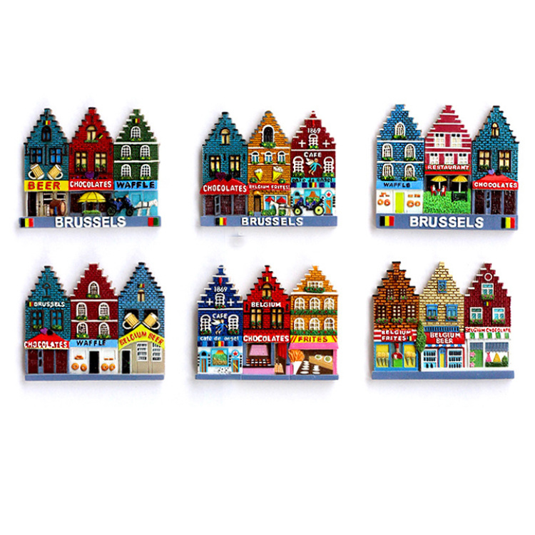 Custom Resin Building Design Brussels Souvenir Belgium Fridge Magnet