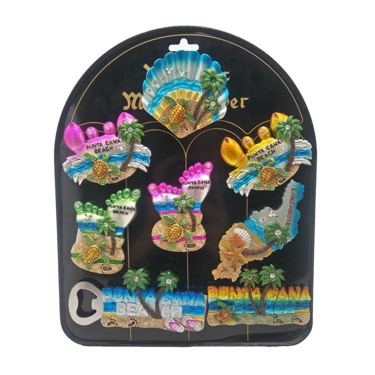 Wholesale Tourist Souvenirs Hand-Painted Resin Beach 3D Turtle Resin Fridge Magnet