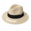 Summer Fashion Panama Sun Hat Fedora Black Band Straw Hat for Women