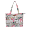 Custom 3D Letter Souvenir Women Large Travel Canvas New York Beach Tote Bag