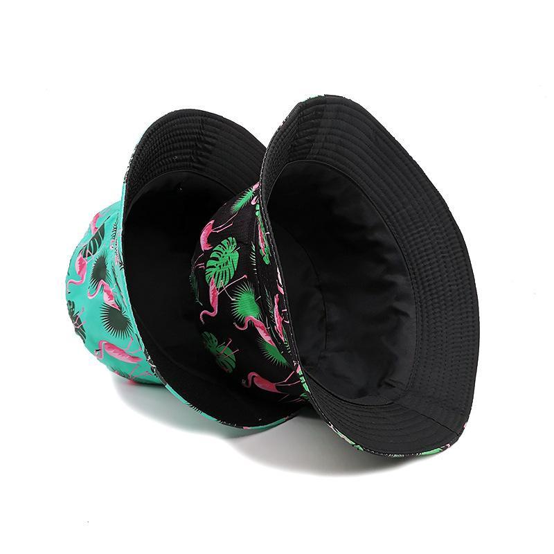 Wholesale Beach Fisherman Hat Floral Summer Tropical Plant Flamingo Bucket Hat