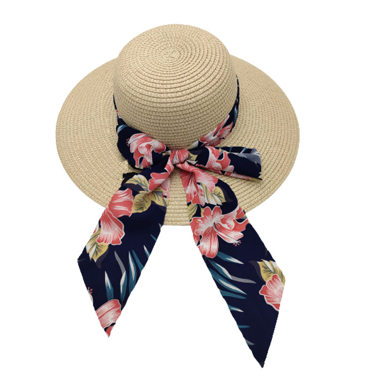 Factory Wholesale Custom Logo Summer Beach Sun Ladies Women Wide Brim Straw Hat