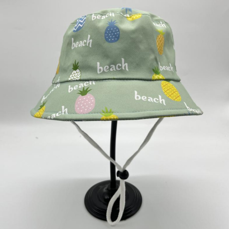 Custom Logo Kids Fisherman Bucket Hat with String