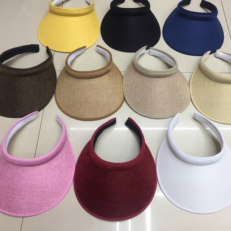 Factory Wholesale Custom Outdoor Beach Travel Sun Straw Visor Hat