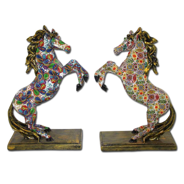 Water Transfer Printing Home Decor Animal Horse Figurine Resin Horse Figures