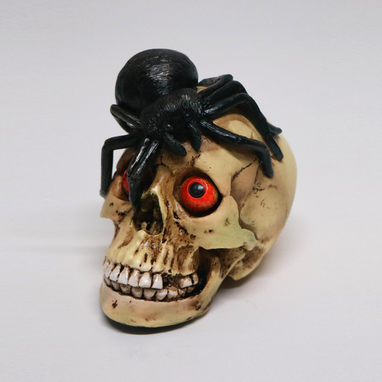 Wholesale Resin Skull Head Sculpture Halloween Craft Skull Head for Home Decoration