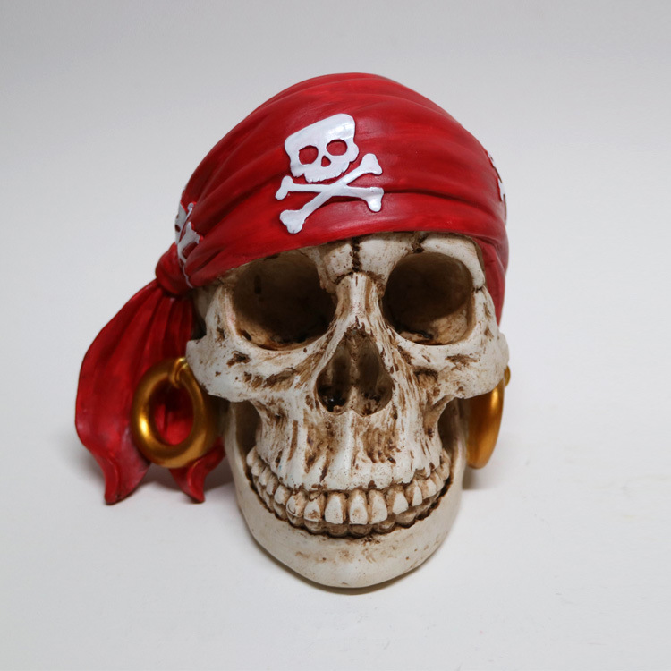 Wholesale Resin Skull Head Sculpture Halloween Craft Skull Head for Home Decoration