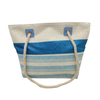 Wholesale Women Large Tote Bag Summer Bahamas Blue White Striped Stock Beach Bag