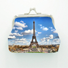 Custom Printing Small Mini PU Leather Coin Pouch Wallet France Paris Souvenir Coin Purse