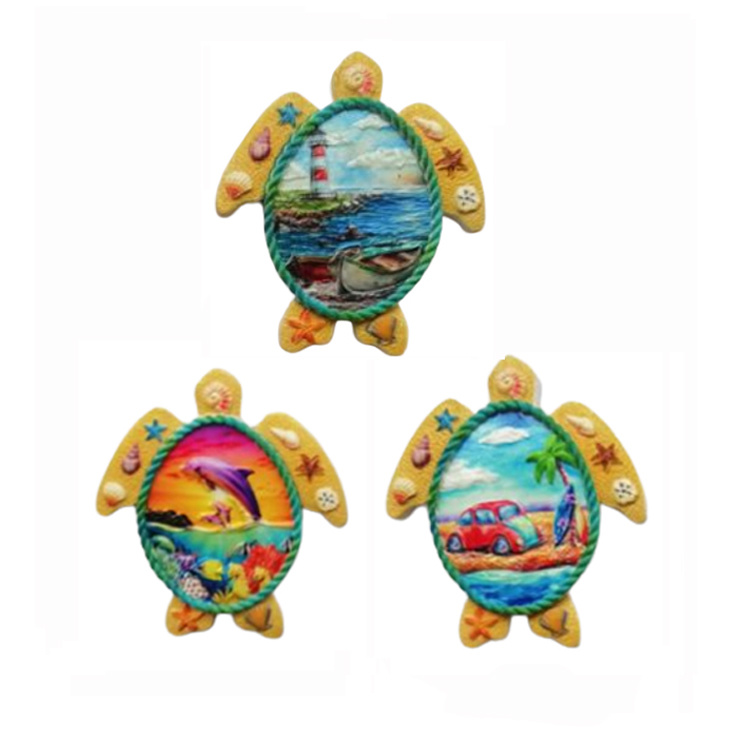 Custom Resin Tourist Souvenir Gift Ocean Animal Beach Souvenir Turtle Magnet