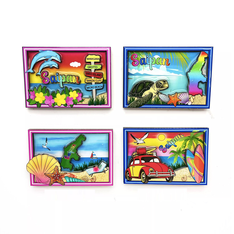 Wholesale Custom Epoxy MDF Wood Beach St. Thomas Saint Thomas Souvenir Fridge Magnet