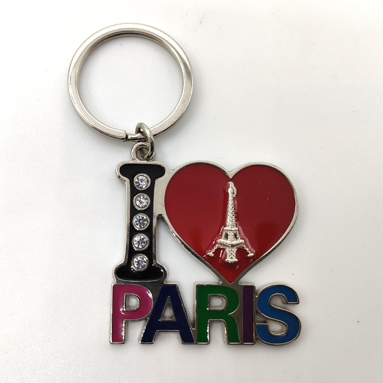 Custom 3D Metal Travel Gift Eiffel Tower Paris France Souvenir Keychain