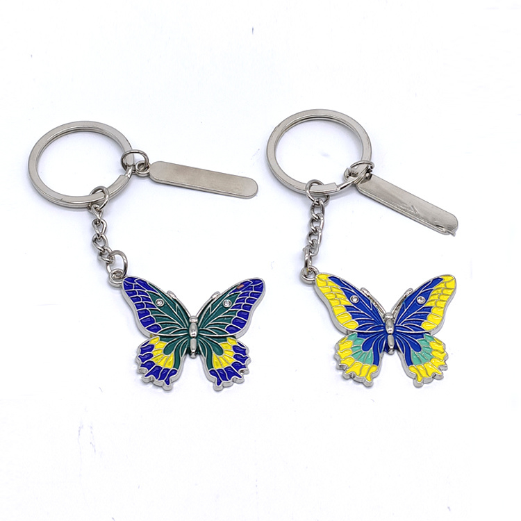 Factory Custom Metal Women Bag Accessories Souvenir Butterfly Keychain