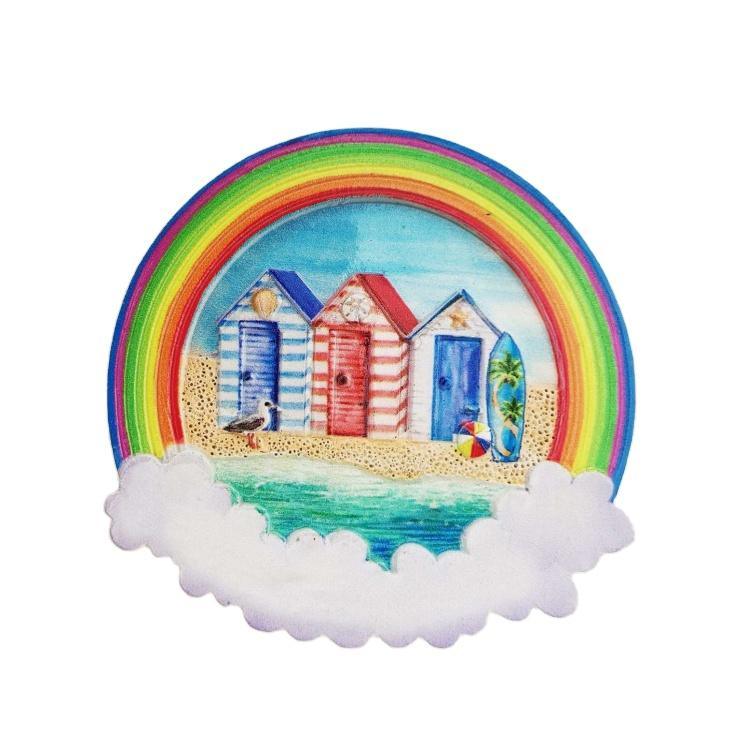 Customised Resin Rainbow Fridge Magnet Beach Souvenir