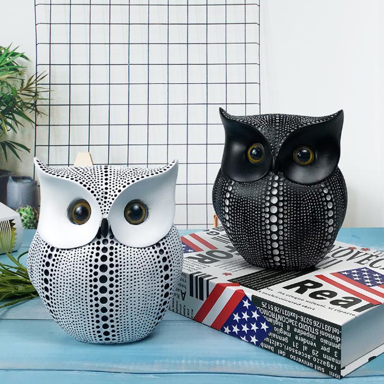 Nordic Style Resin Owl Statue for Home Decor Accents Living Room Office Decoration