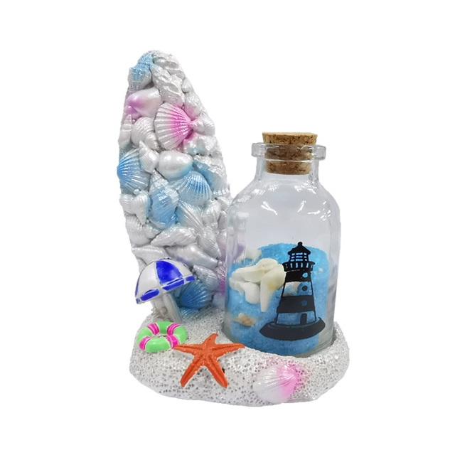 Beach Home Decor Resin Craft Statue Sand Art Bottles for Souvenir