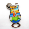 Custom Souvenir Beer Bottle Shape Design Epoxy Bottle Opener with Magnet