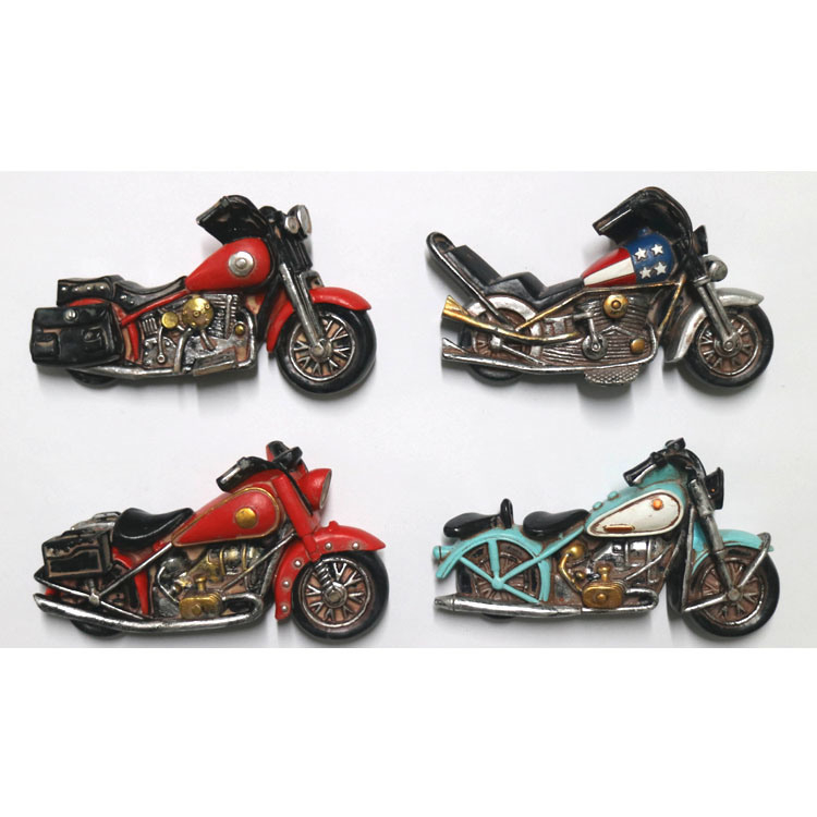 Vintage Style Resin Motorcycle Fridge Magnet for Souvenir