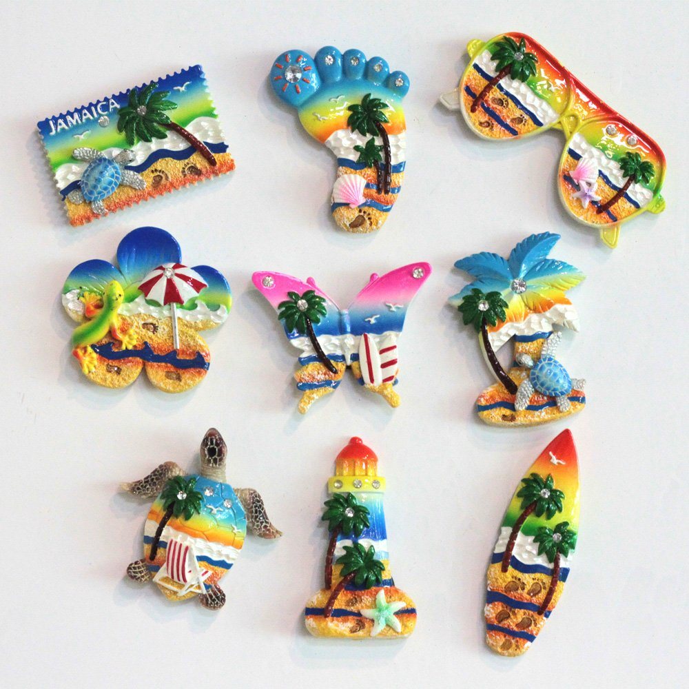 Wholesale Beach Souvenir Resin 3D Refrigerator Magnet Custom