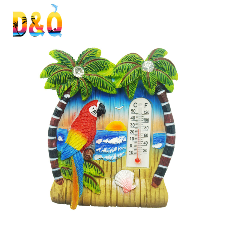 Resin Tourism Gift Beach Souvenir Fridge Magnet with Thermometer