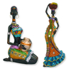 Retro African Woman Home Decor Sculpture Statue African Female Living Room Decoration Polyresin Statue