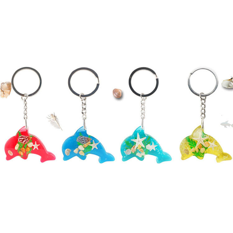 Seaside Tourism Souvenirs Ocean Keyring Sea Animal Resin Dolphin Keychain