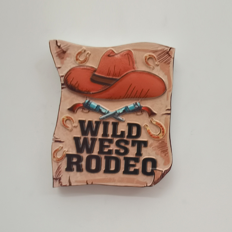 Resin Refrigerator Magnet Retro Western Cowboy Tourist Souvenir Fridge Magnet