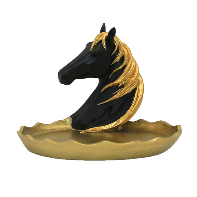 Modern Desktop Decoration Resin Horse Home Decor Tray Storage Tray