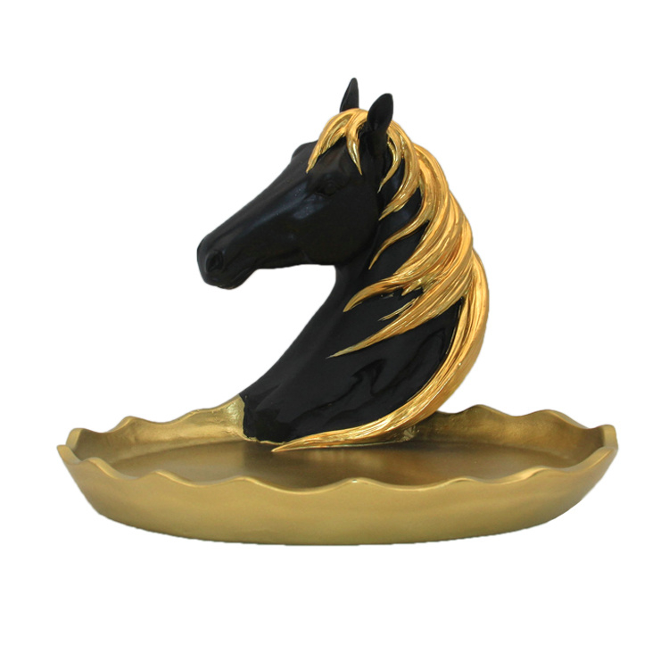 Modern Desktop Decoration Resin Horse Home Decor Tray Storage Tray