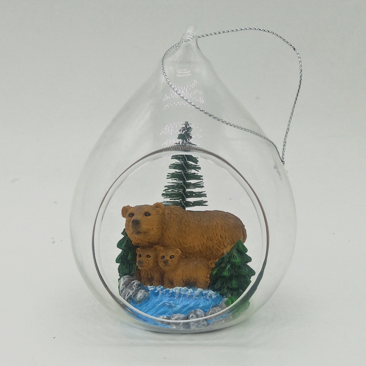 Hand Painting Christmas Tree Hanging Glass Christmas Ornaments