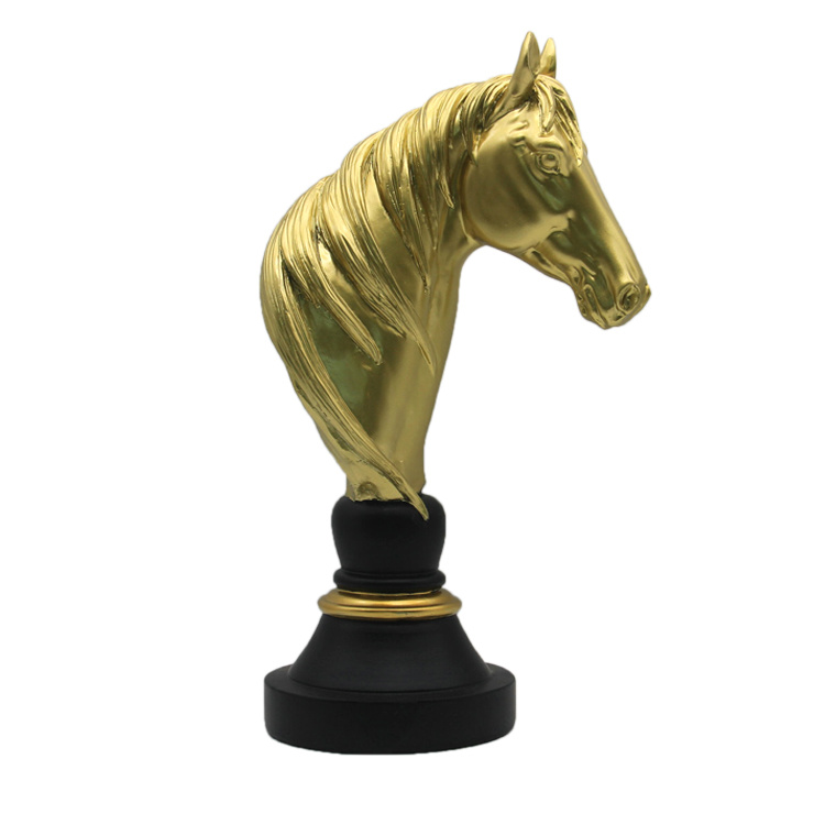 Factory Wholesale Living Room Decoration Animal Figurine Horse Head Sculpture Resin Statue