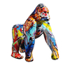 Nordic Graffiti Gorilla Sculptures Painted Statues Resin Pop Figurine Home Decor Gifts