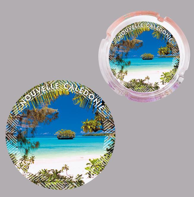 Custom Round Shape Beach Clear Glass Ashtray for Souvenir Gift