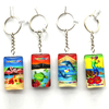 Wholesale Cheap Crystal Keychain Custom Logo Beach Design Glass Keychain for Souvenir