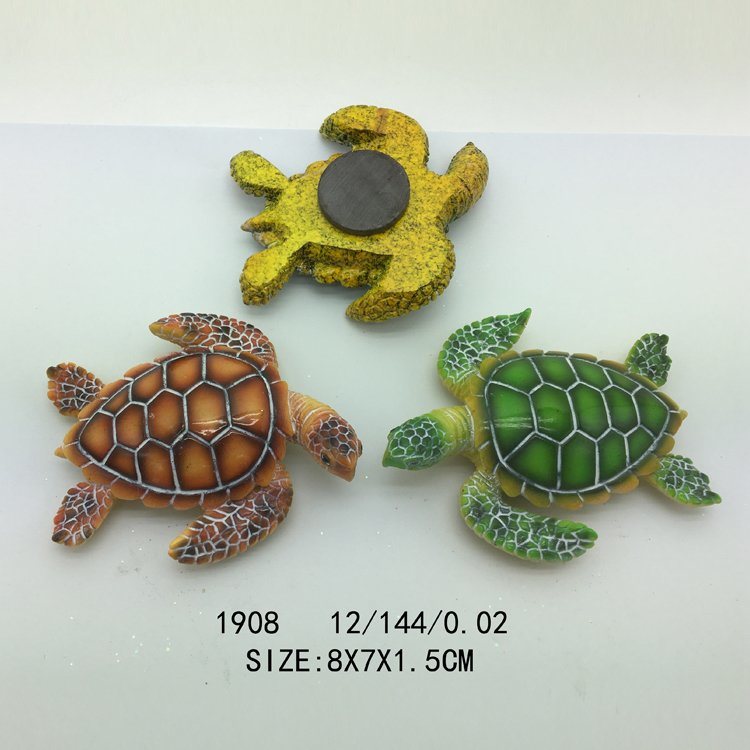 Custom Hand Painted Aruba Tourist Souvenir Resin Animal Magnet Turtle Flamingo Fridge Magnet