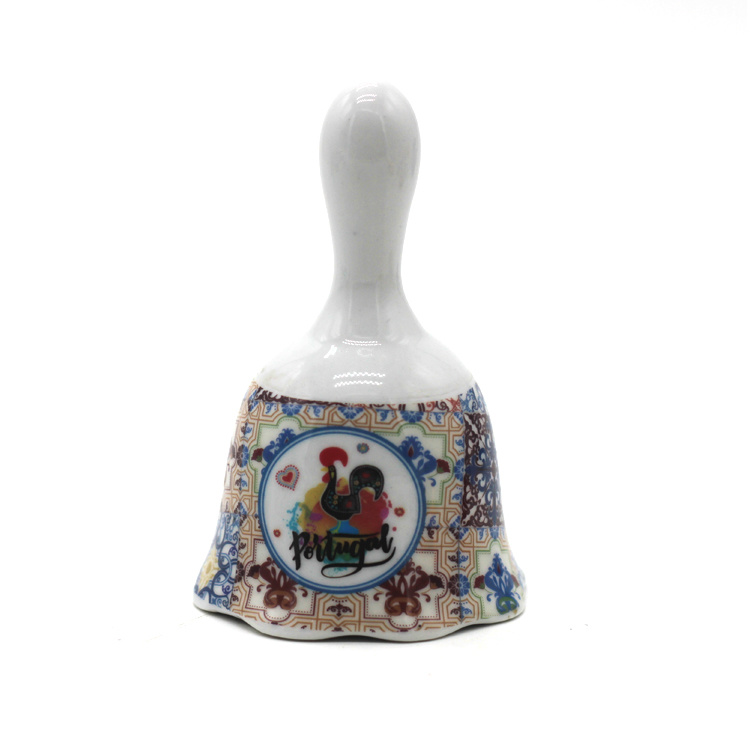 Custom Decal Design Souvenir Ceramic Dinner Bell for Table Decor