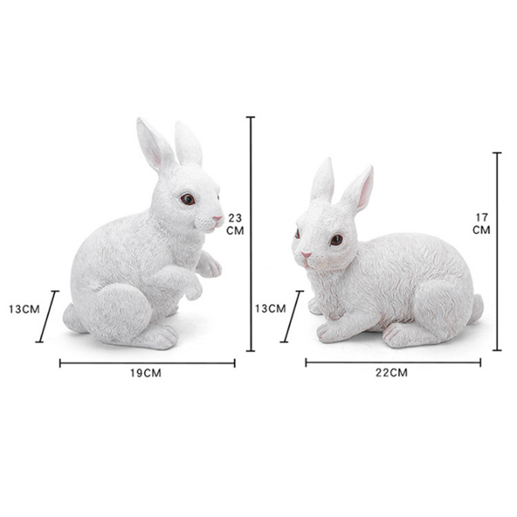 Custom Animal Statue Outdoor Garden Decoration Lovely Resin Rabbit Figurine