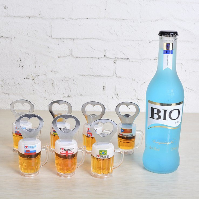 Acrylic Beer Bottle Shaped Fridge Magnet Bottle Opener