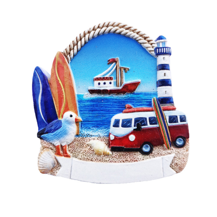 Custom Logo Printed Seaside Beach Resin Fridge Magnet Croatia Souvenir Dubrovnik Fridge Magnet