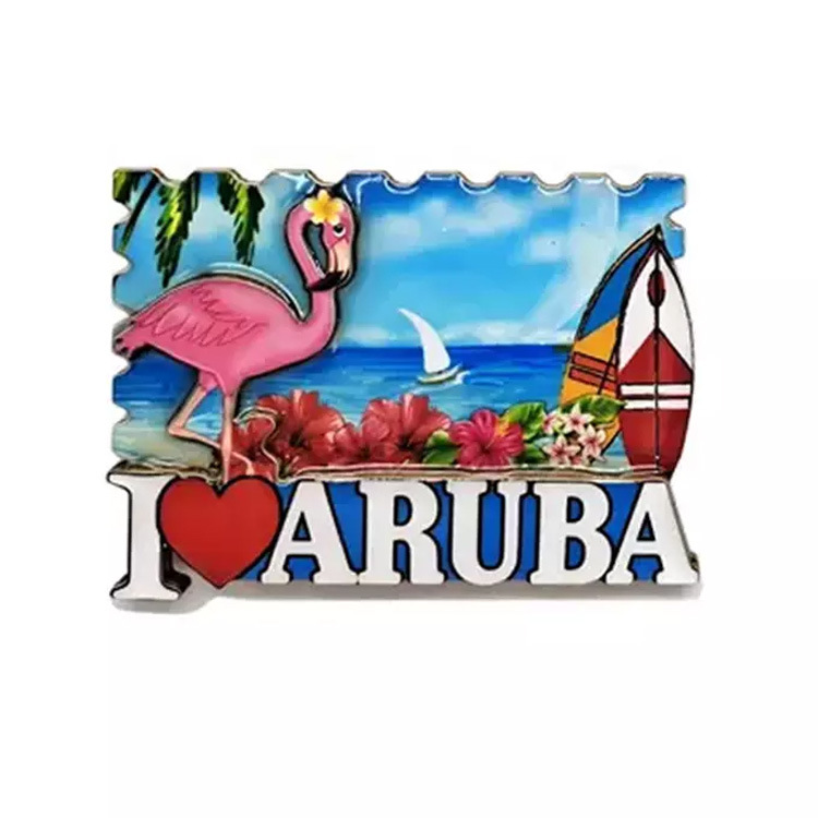 Custom Beach Coral Reef Tourist Souvenir Gift Magnet TCI Turks and Caicos Islands Souvenir Flamingo Fridge Magnet