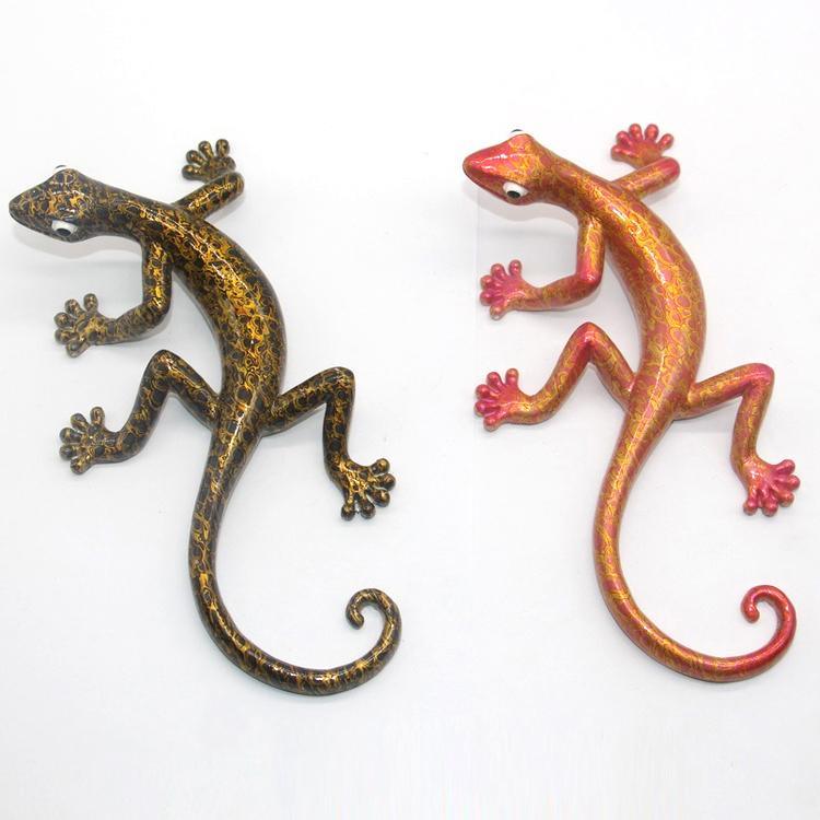 Colorful Lizard Wall Art Statue Resin Gecko Wall Decor for Home Living Room