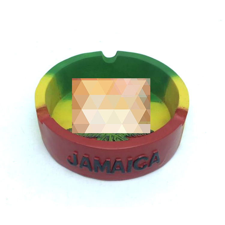 Souvenir Home Decor Jamaican Man Resin Rasta Leaf Cigarette Ashtray