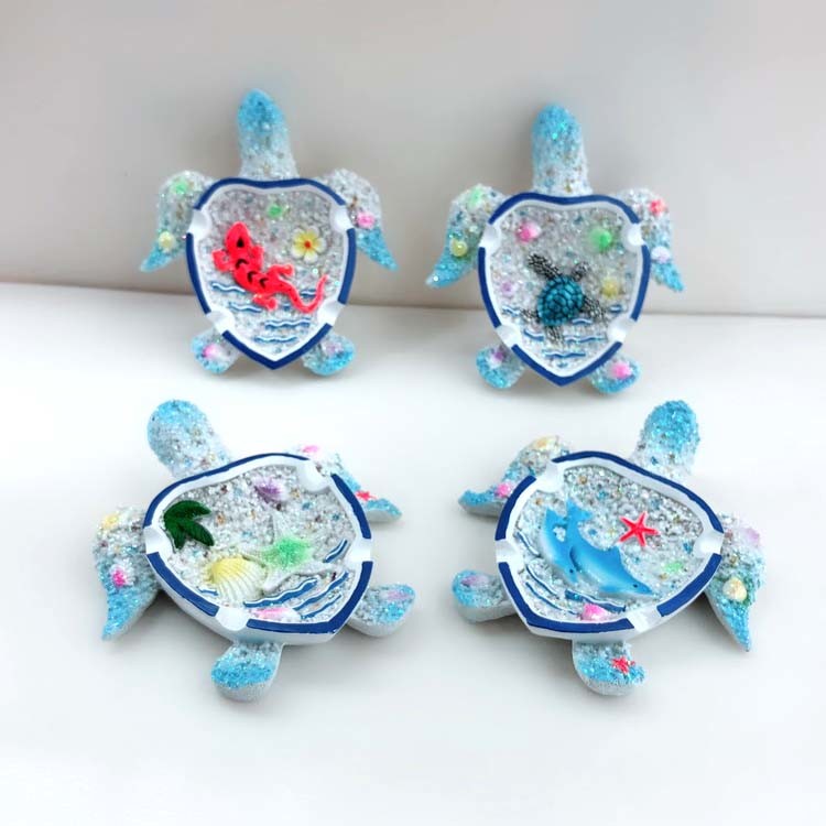 Hot Sale Hand Painting Customized Souvenir Gifts Polyresin Resin Turtle Cigarette Ashtray